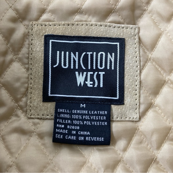Junction West Leather Jacket Men's Beige Size M - Picture 9 of 16